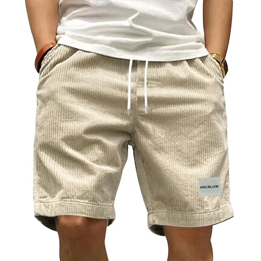 Vintage Cargo Shorts Men's Summer Trendy Retro Corduroy Short Pants Men's Casual Solid Color Shorts Sports Breathable Sweatpa