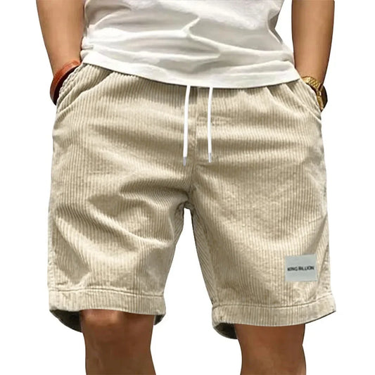 Vintage Cargo Shorts Men's Summer Trendy Retro Corduroy Short Pants Men's Casual Solid Color Shorts Sports Breathable Sweatpa