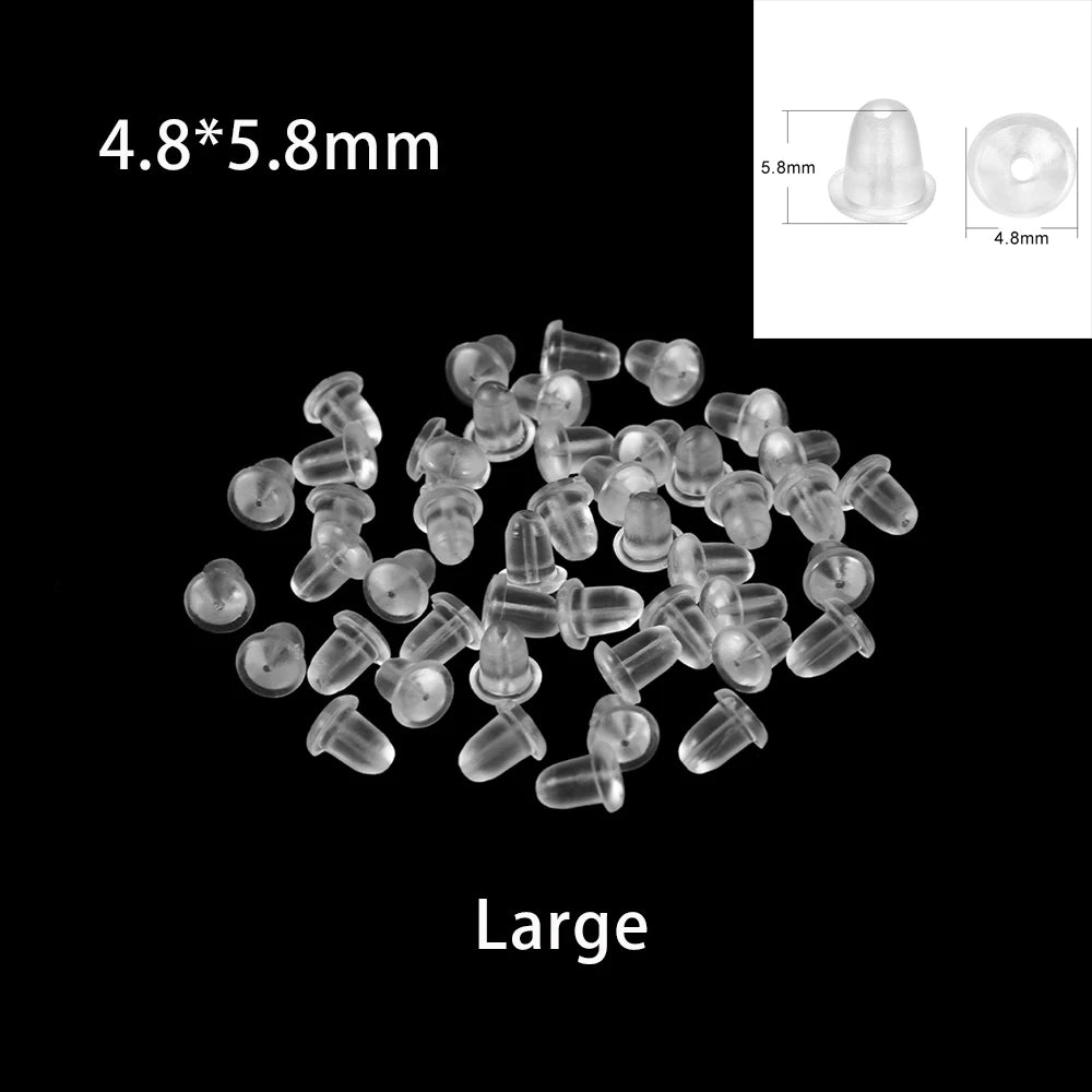 200-2000pcs Soft Silicone Rubber Earring Back Stoppers for Stud Earrings DIY Earring Findings Accessories Bullet Tube Ear Plu
