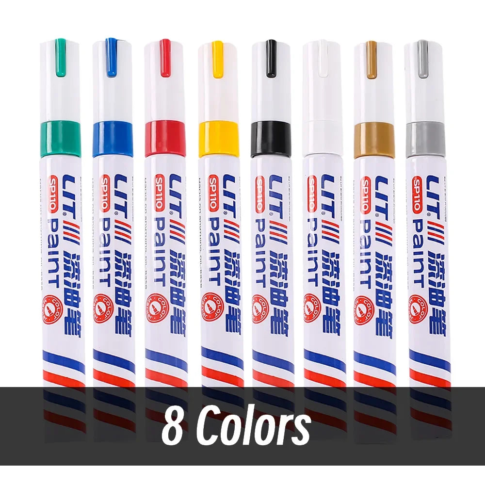 3mm 10p Colorful 8 Colors Permanent Paint Marker Waterproof White Markers tire tread rubber fabric Paint metal Paint Marker P