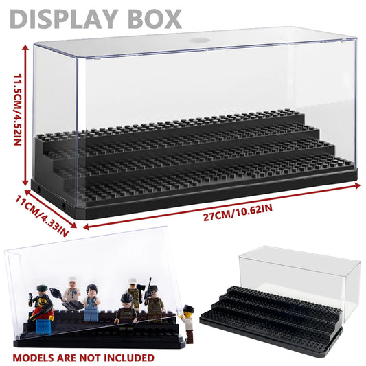 Acrylic Minifigures Display Case Stackable and Dustproof Building Block Display Box for Lego Action Figure Holds up to 32 Fig