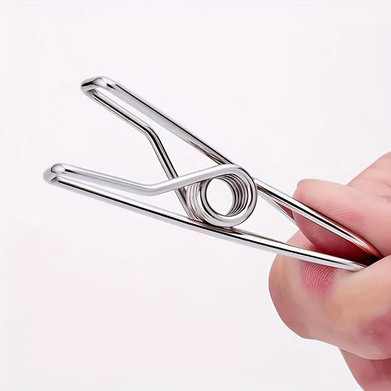 20pcs Stainless Steel Clothes Pins, Durable Clothes Pegs, Multi-Purpose Metal Wire Utility Clips For Laundry Home Kitchen