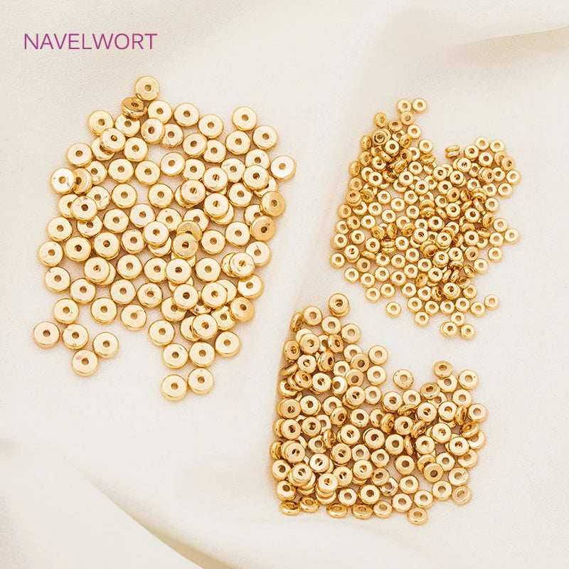 18k Gold Plated Spacer Beads For Bracelet Making,Separators For Beads,Jewelry Fittings,DIY Jewellery Making Supplies