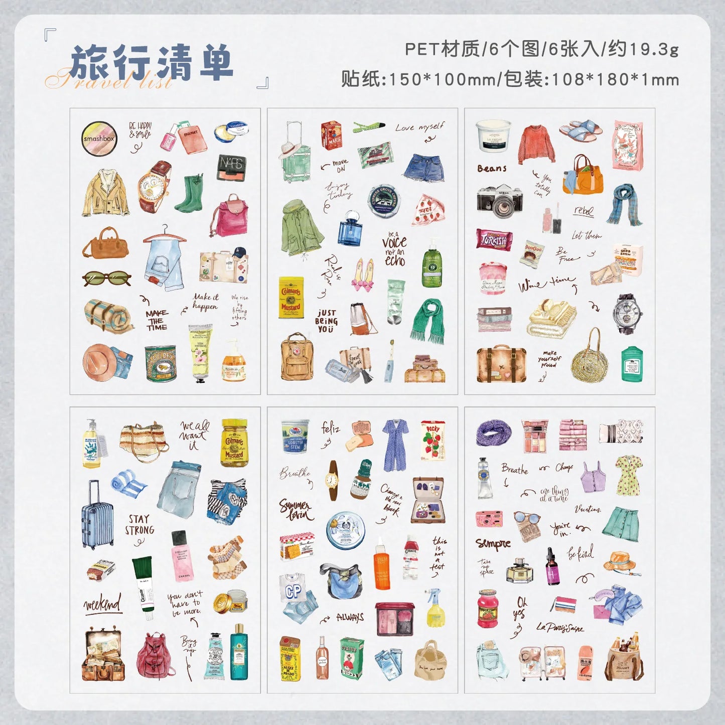 TIANZI 6 sheets Cute Magazine Scrapbooking Stickers Book DIY Junk Journal Material Decoration Album Diary Stationery supplies