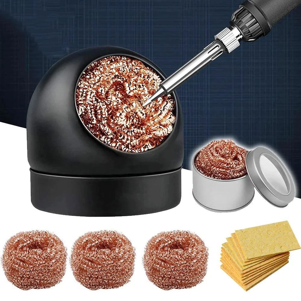 Desoldering Cleaning Ball Soldering Iron Mesh Filter Cleaning Nozzle Tip Copper Wire Cleaner Ball Metal Dross Box Clean Ball