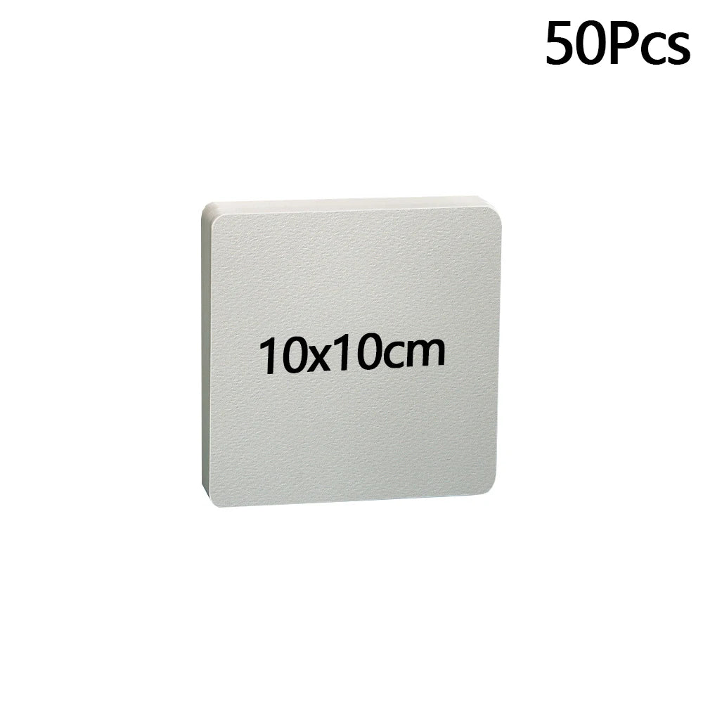 50Pcs 300g Blank Watercolor Paper Cards Portable Postcard Square Round for Painting School Student Art Supplies - Square 10x1
