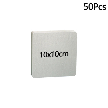 50Pcs 300g Blank Watercolor Paper Cards Portable Postcard Square Round for Painting School Student Art Supplies - Square 10x1