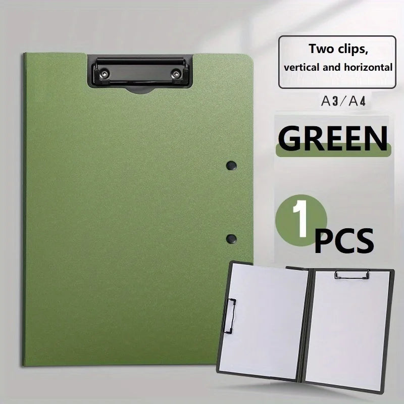 1pc A4 File Folders, Documents Organizer, Clipboard With Cover, Paper Folder For Business & School, Stationery & Office Suppl