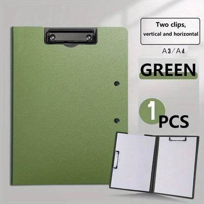 1pc A4 File Folders, Documents Organizer, Clipboard With Cover, Paper Folder For Business & School, Stationery & Office Suppl