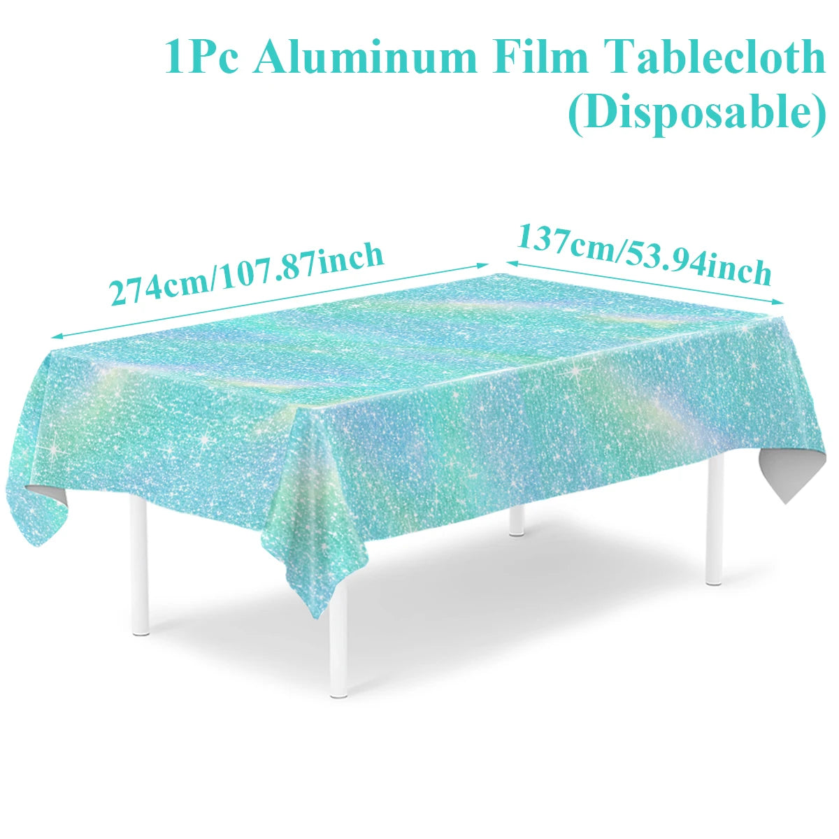 Purple Laser Disposale Tablecloth Happy Birthday Party Decoration Wedding Party Aluminum Film Table Cover Baby Shower Supplie