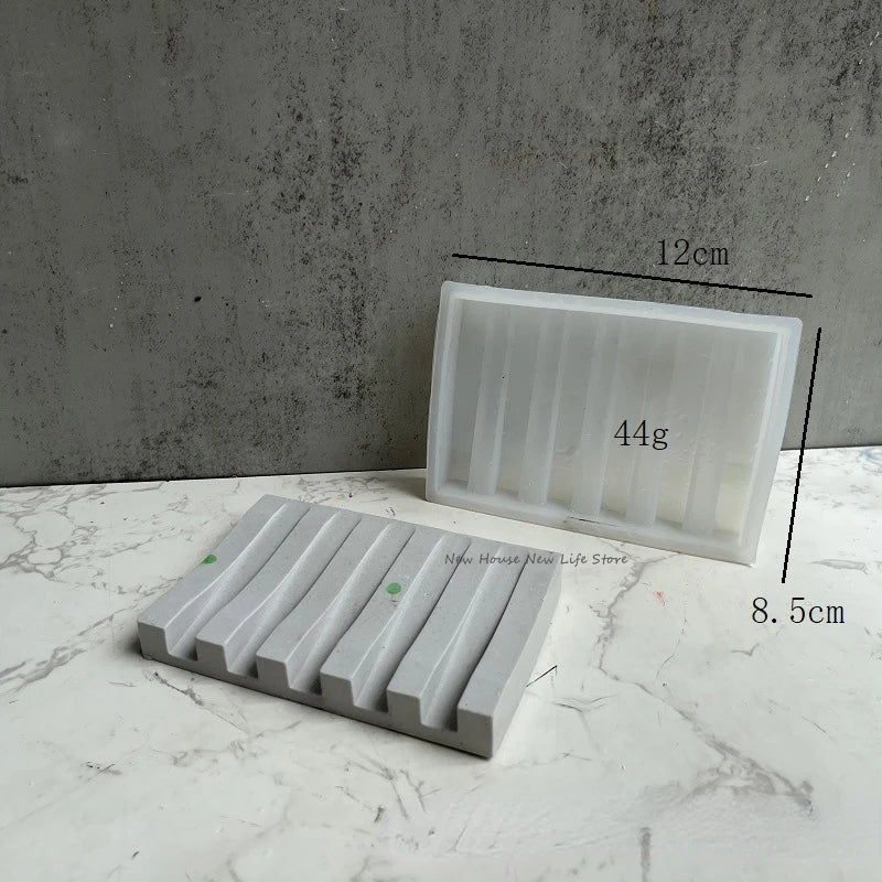 Soap Storage Tray Concrete Silicone Molds Square Soap Dish Plate Resin Epoxy Moulds Handmade Cement Plaster Soap Box Holder M