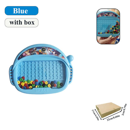 1 PCS Children's Magnetic Doodle Board with Pen & Beads Drawing Toy for 3-8 Years Kids Educational Boy Girl Montessori Gift -