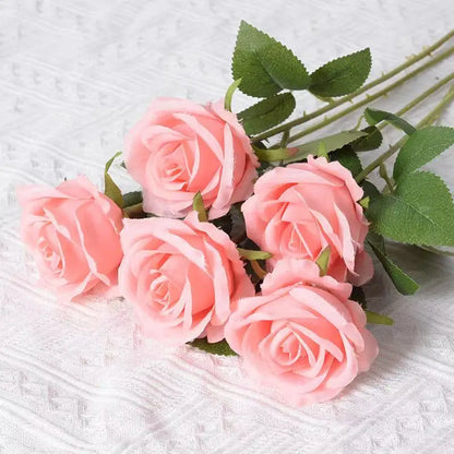 1/5/10/20pcs Roses Artificial Flowers Rose Flower Branch Artificial Red Roses Realistic Fake Rose for Wedding Home Decor - Si