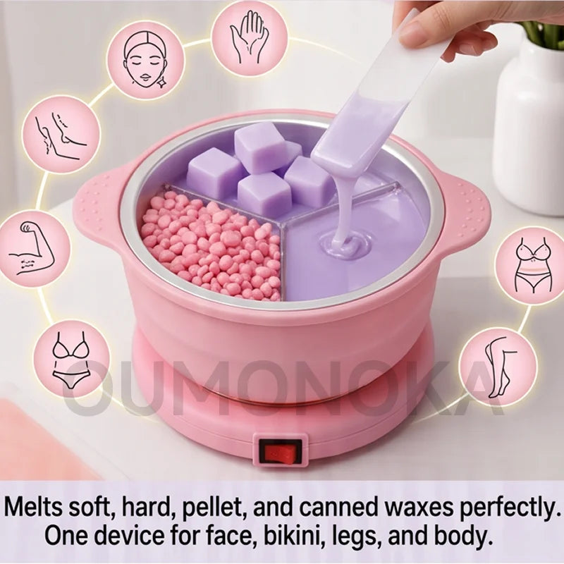 Wax Heating Machine Kit for Hair Removal Depilatory Pot Shaving Wax Melting Device Paraffin Hand Therapy for Salon And Home U