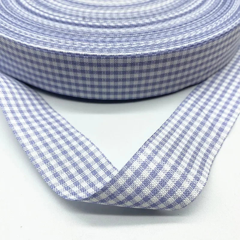 5Yards New 25mm Plaid Cotton Ribbon Wedding Christmas Decoration DIY Sewing Fabric Handmade Bow Ribbon Flower Gift Packaging 