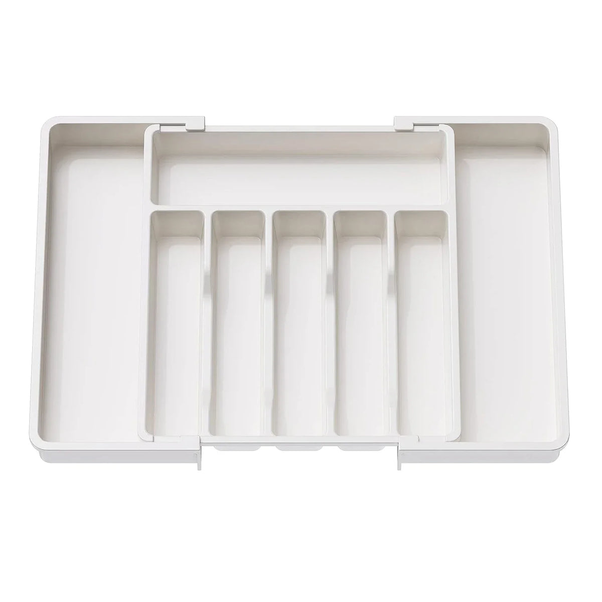 UpgradedAdjustable Cutlery Drawer Organizer Plastic Divided Storage Tray Space Saving Holder for Kitchen Knives Spoons Tablew