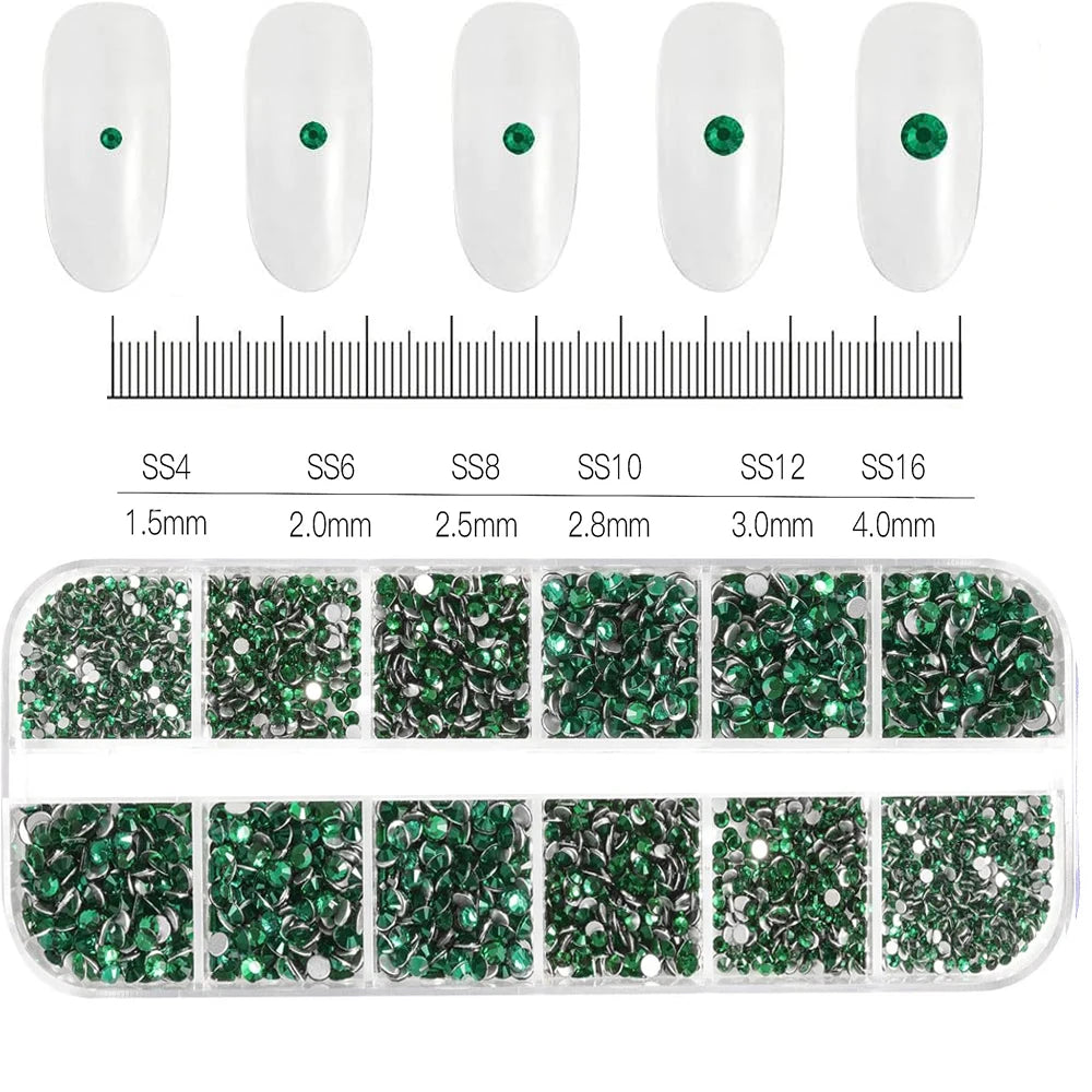 100/50cm Long Luxury Crystal Chain Nail Charms 1.5/2mm Shinying Clear/AB Diamond Nail Art Metal Steel French Manicure Crystal