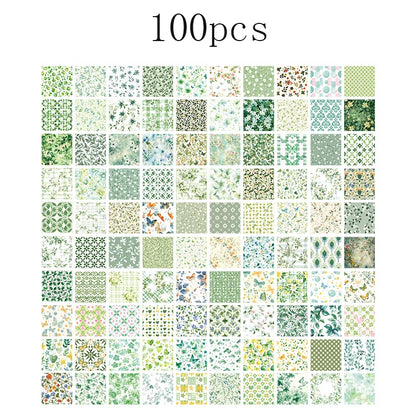 100pcs Vintage Paper Multi Style Deco Retro Stationery Supplies Writing Paper Junk Journal Label Scrapbooking Material Suppli