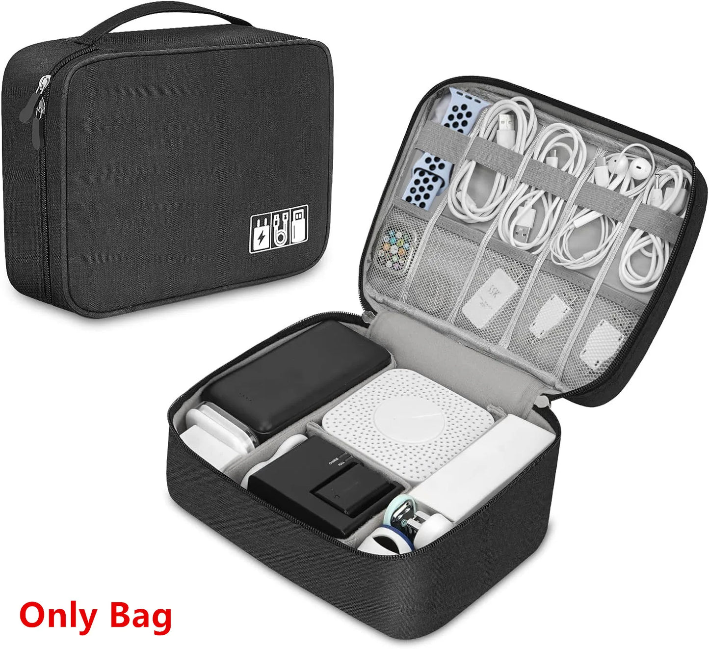 Cable Storage Bag Waterproof Digital Electronic Organizer Portable USB Data Line Charger Plug Storage Bag Travel Cable Organi
