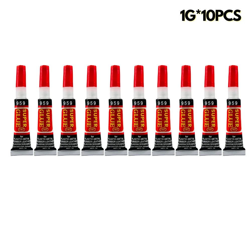 10-50 Liquid Super Glue Wood Rubber Metal Glass Cyanoacrylate Adhesive Stationery Store 502 Instant Strong Bond Leather - 1gx