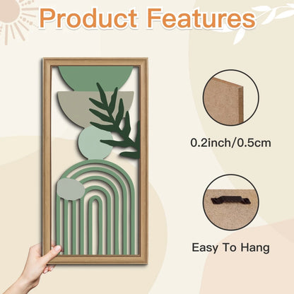3pcs Boho style Hollow Wood Retro Rustic Leaf Pattern Wall Hanging Art Living Room Bedroom Wall Hanging Home Decoration