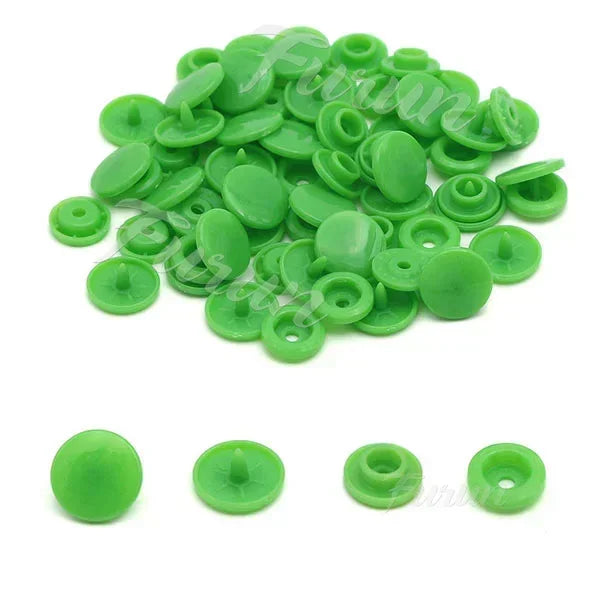 100sets Multiple Colors Plastic Snap Buttons Round Press Stud Fasteners for Baby Clothes Garment Accessories DIY Craft 20Colo