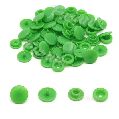 100sets Multiple Colors Plastic Snap Buttons Round Press Stud Fasteners for Baby Clothes Garment Accessories DIY Craft 20Colo