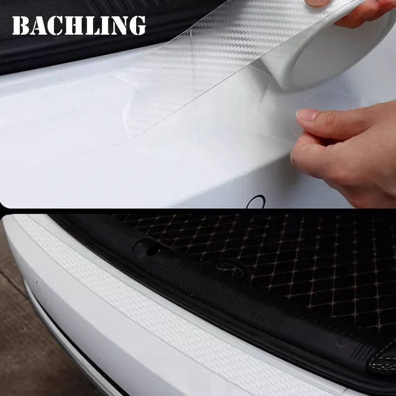 3/5/10M Transparent Carbon Fiber Car Threshold Portector Moulding Strip Trim Bumper Strip Clear Wear Surface Tapes DIY Film T