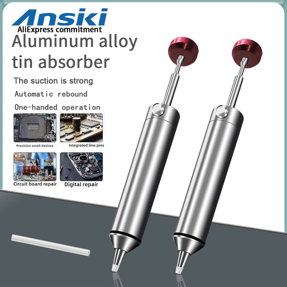 Aluminum Desoldering Pump Suction Tin Gun Soldering Sucker Pen Powerful Vacuum Iron Welding Repair Tool for Electronic Compon