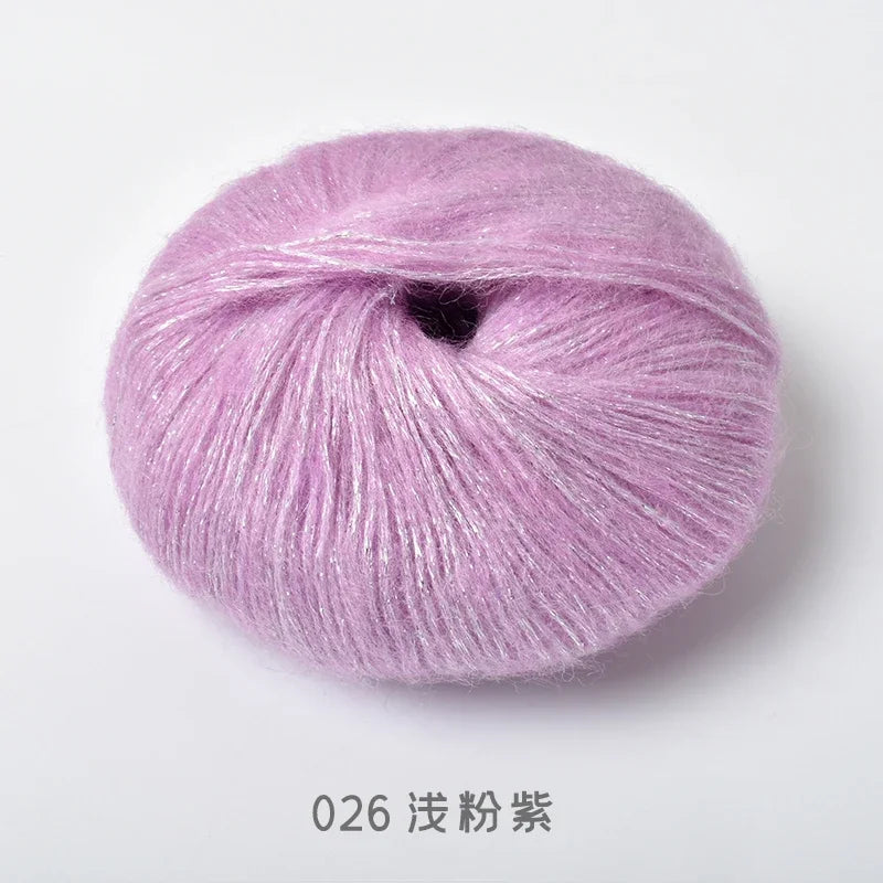 Crochet Mohair Yarn, Glisten Sequin Soft Yarn, DIY Knitting Thread for Sweaters, Baby Clothes, Shawls, Hats, Handmade Project