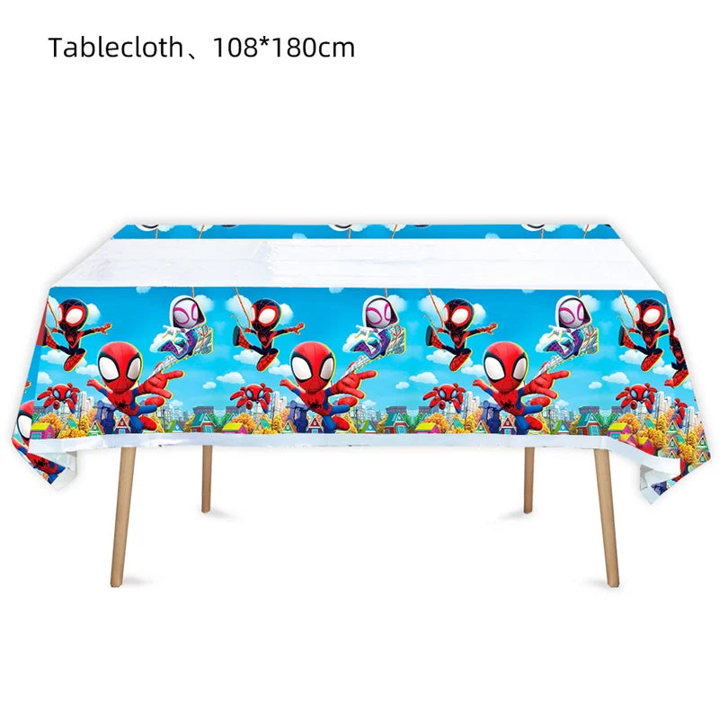 birthday party supplies, Spiderman tablecloth decorations, superhero party supplies, kids birthday party table cover, Spider-
