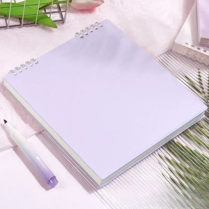 Grid Notepad B5 Sketch Book Notebooks Leaf Notebook Diary Flip Stationery Journal Writing Pads Office School Supplies - Purpl