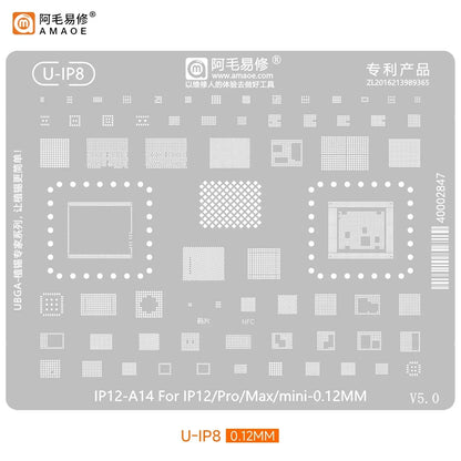 Amaoe BGA Reballing Stencil Template For iPhone 17 16 15 14 13 12 11 Pro Max XSMax 8 7P 7 6 A18 Tin Planting Soldering Net to