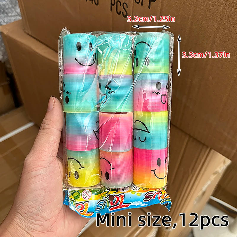 12/24 Rainbow Magic Springs Circle Toys Kids Birthday Party Favors Guests Giveaway Small Gifts Pinata Fillers Flexible Funny 