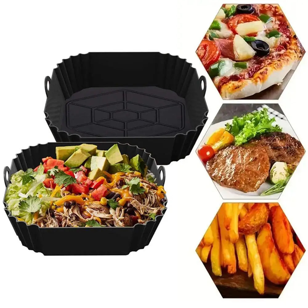 1pcs Air Fryer Silicone Liners Square Airfryer Liners Reusable Air Fryer Accessories Replacement for Parchment Airfryer Liner