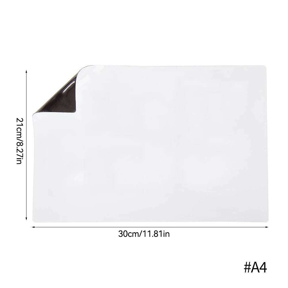 A4/A3 Magnetic Whiteboard Dry Erase White Board Markers Office Home Erasable Flexible Refrigerator Magnet Memo Message Board 