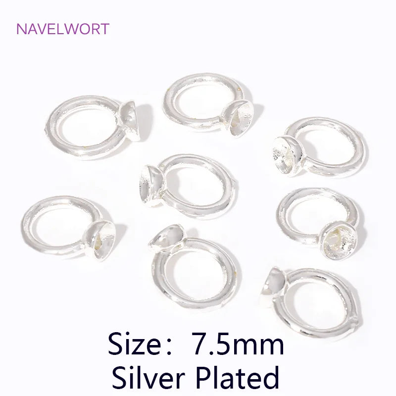 10/20Pcs 18K Gold Plated End Beads Tip,Brass End Caps For Jewelry Making,Connecting Rings For Jewelry,DIY Bracelets Accessori
