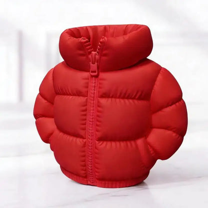 3D Puffer Jacket Shape Pen Holders,Cute Creative Stand-Up Storage Pen Pouch for Desk & Office - 1PC-Red