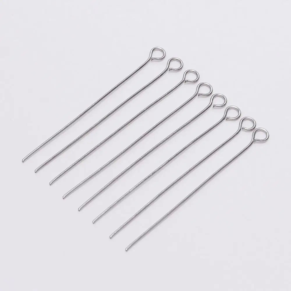 100pcs Stainless steel Eye Head Pins Metal Eye Pins For Jewelry Making Findings Diy Earrings Pendant Jewelry Pins Supplies