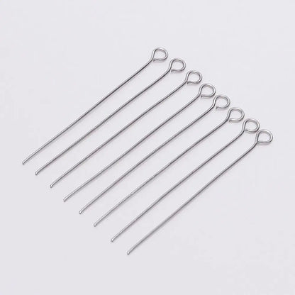 100pcs Stainless steel Eye Head Pins Metal Eye Pins For Jewelry Making Findings Diy Earrings Pendant Jewelry Pins Supplies