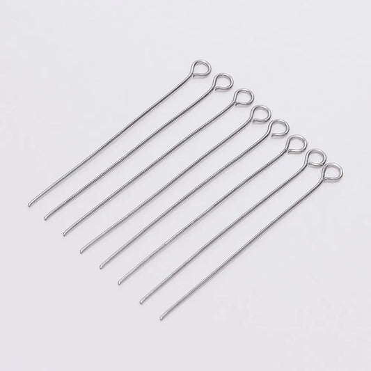 100pcs Stainless steel Eye Head Pins Metal Eye Pins For Jewelry Making Findings Diy Earrings Pendant Jewelry Pins Supplies