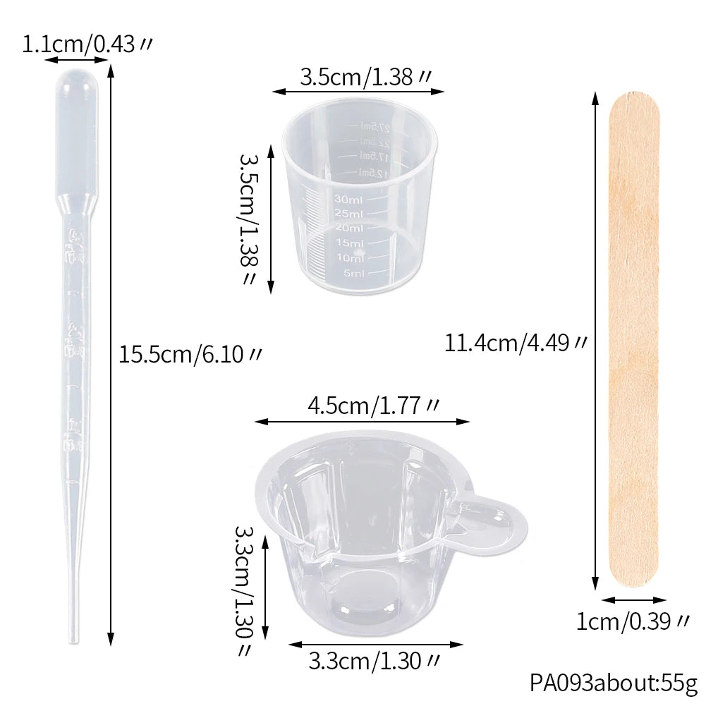 Resin Mixing Casting Tools Kit 10 Mixing Cups 10 Measuring Cups 10 Wooden Sticks 10 Droppers DIY Craft Jewelry Making