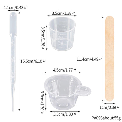 Resin Mixing Casting Tools Kit 10 Mixing Cups 10 Measuring Cups 10 Wooden Sticks 10 Droppers DIY Craft Jewelry Making