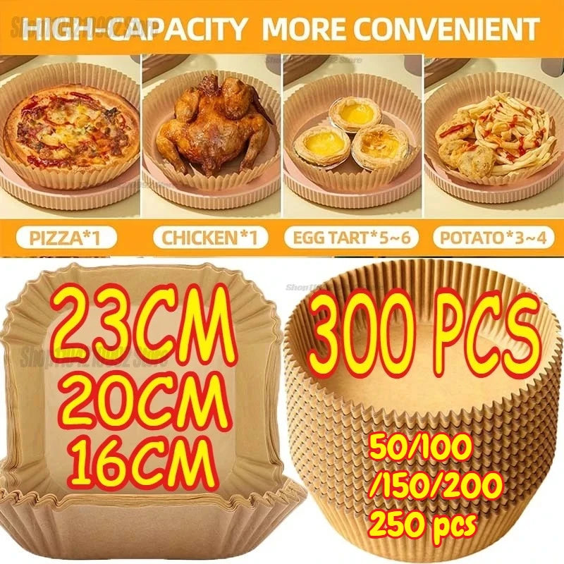 Cooking Paper Air Fryer Disposable Paper Square Round Baking Barbecue Plate NonStick Mat Kitchen Oven Oil Absorbing Paper Too