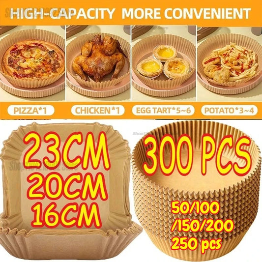 Cooking Paper Air Fryer Disposable Paper Square Round Baking Barbecue Plate NonStick Mat Kitchen Oven Oil Absorbing Paper Too