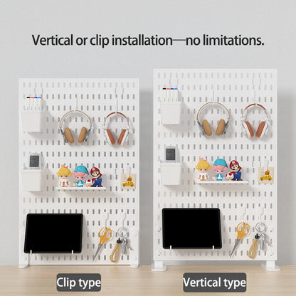 Home Study Storage Pegboard: Suitable for Displaying Figurines, Desk-Top Standing & Clip-On Storage for Furniture Items