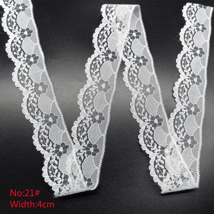 10 Yards 38 Kinds of White Lace Ribbon African Lace Fabric DIY Webbing Decoration Gifts Packing Sewing Clothes Material Craft