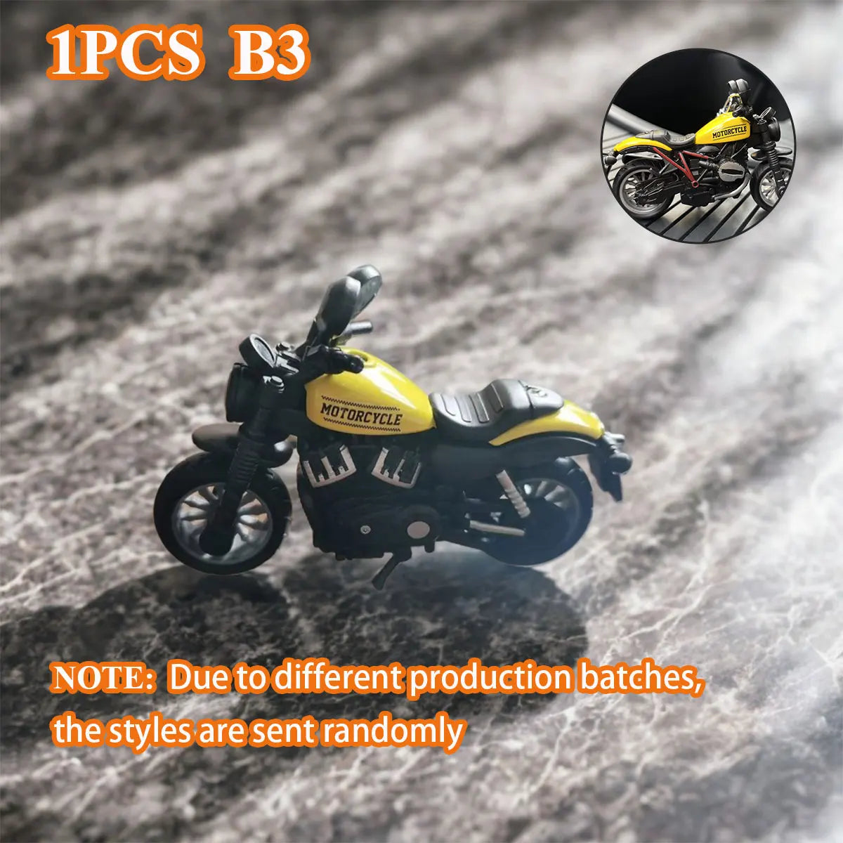 1PCS Motorcycle Model Toys Mini Vehicles Decoration Accessories for Boy Gift Alloy Car Children Birthday Gifts - yellow