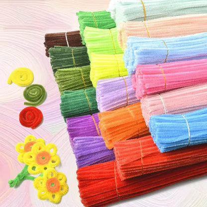 Chenille Stem Pipe Kids DIY Creative Toys Chenille Sticks Cleaners Kindergarten Educational Handmade Material Plush Strips