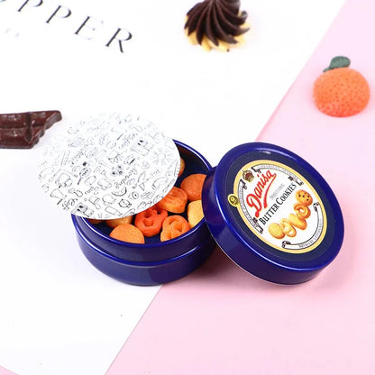 1Pcs 1/12 Dollhouse Miniature Danish Cookie Box Model Set Kitchen Accessories For Doll House Decor Kids Toys Gift